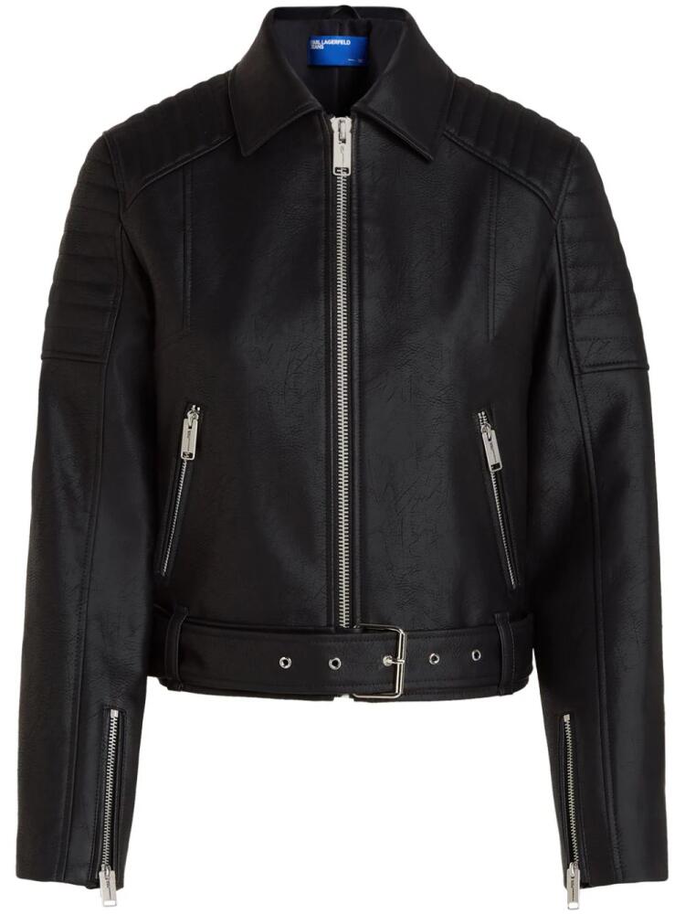 Karl Lagerfeld Jeans faux-leather zip-up jacket - Black Cover