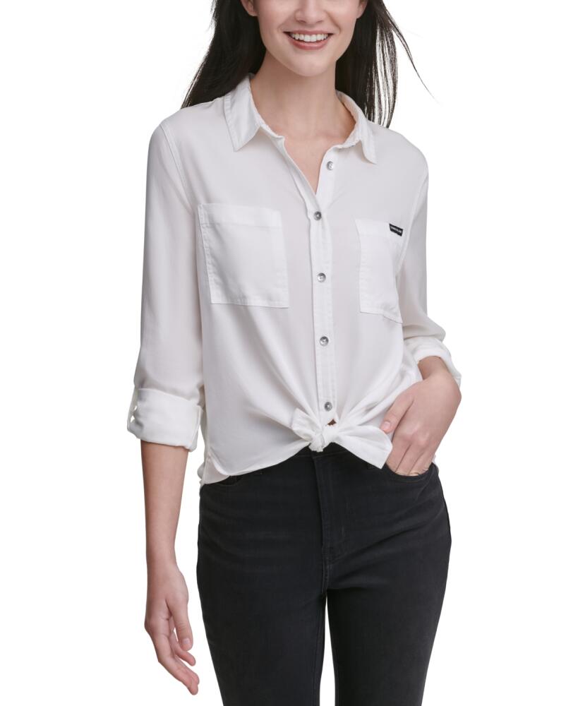 Calvin Klein Jeans Petite Utility Shirt - White Cover