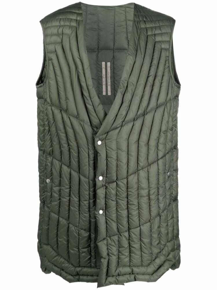 Rick Owens quilted fitted gilet - Green Cover