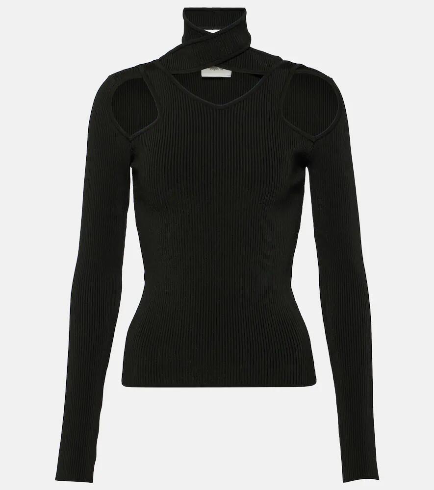 Coperni Ribbed-knit cutout top Cover