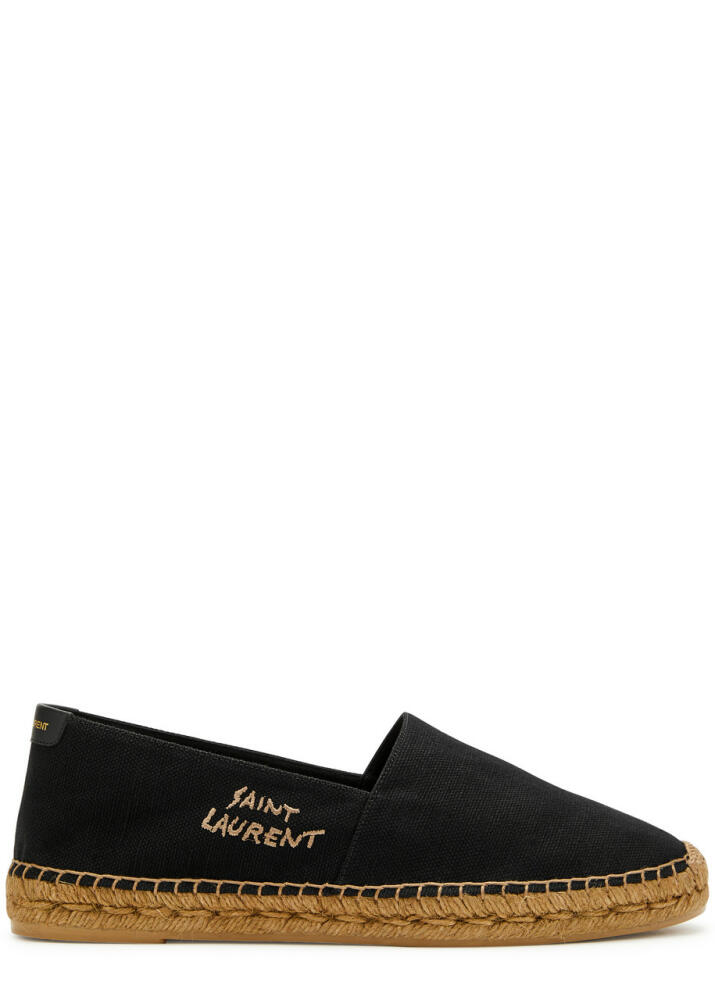 Saint Laurent Logo Canvas Espadrilles - Black Cover