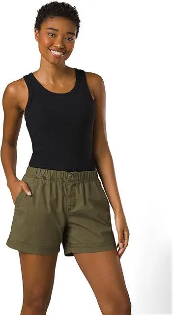 Prana 5 Double Peak Shorts (Cargo Green) Women's Shorts Cover