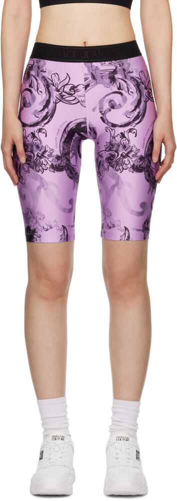 Versace Jeans Couture Purple Printed Shorts Cover