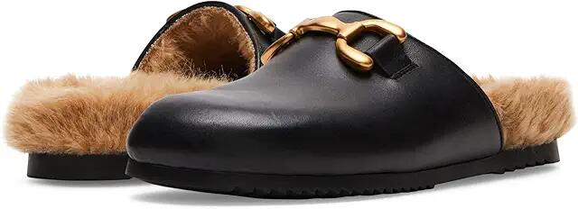 Steve Madden Masin (Black Leather Fur) Women's Slippers Cover