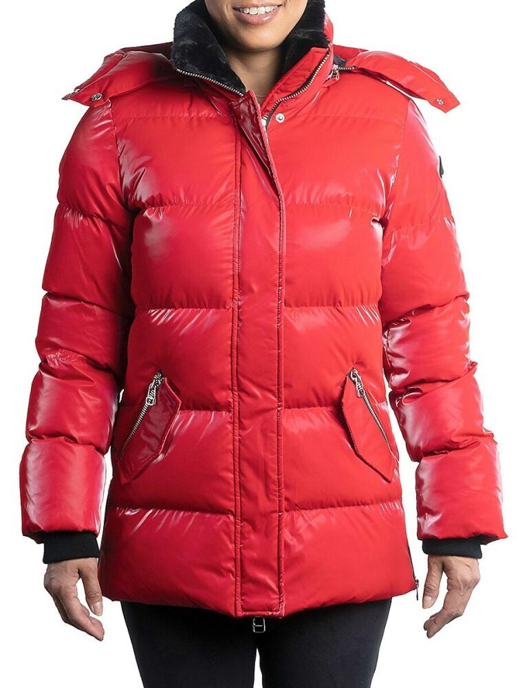 Woodpecker Women's Bumnester Faux Fur Lined Puffer Coat - All Wet Red Cover