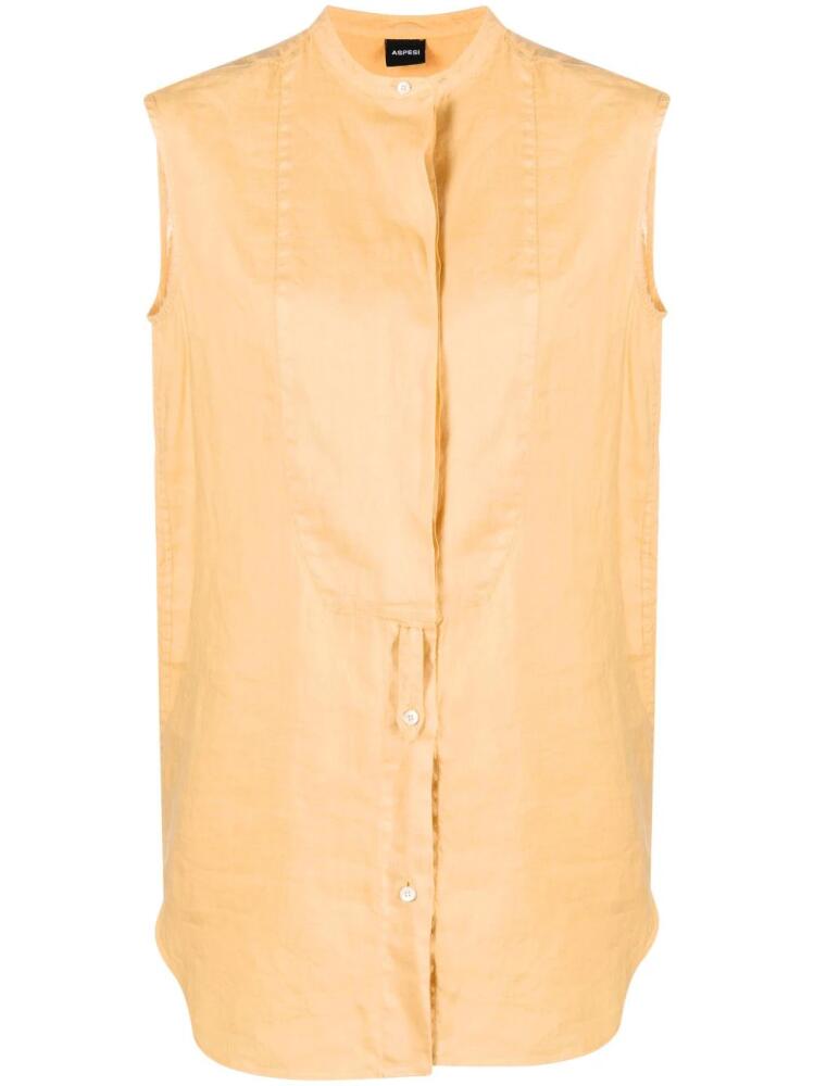 ASPESI sleeveless linen blouse - Orange Cover