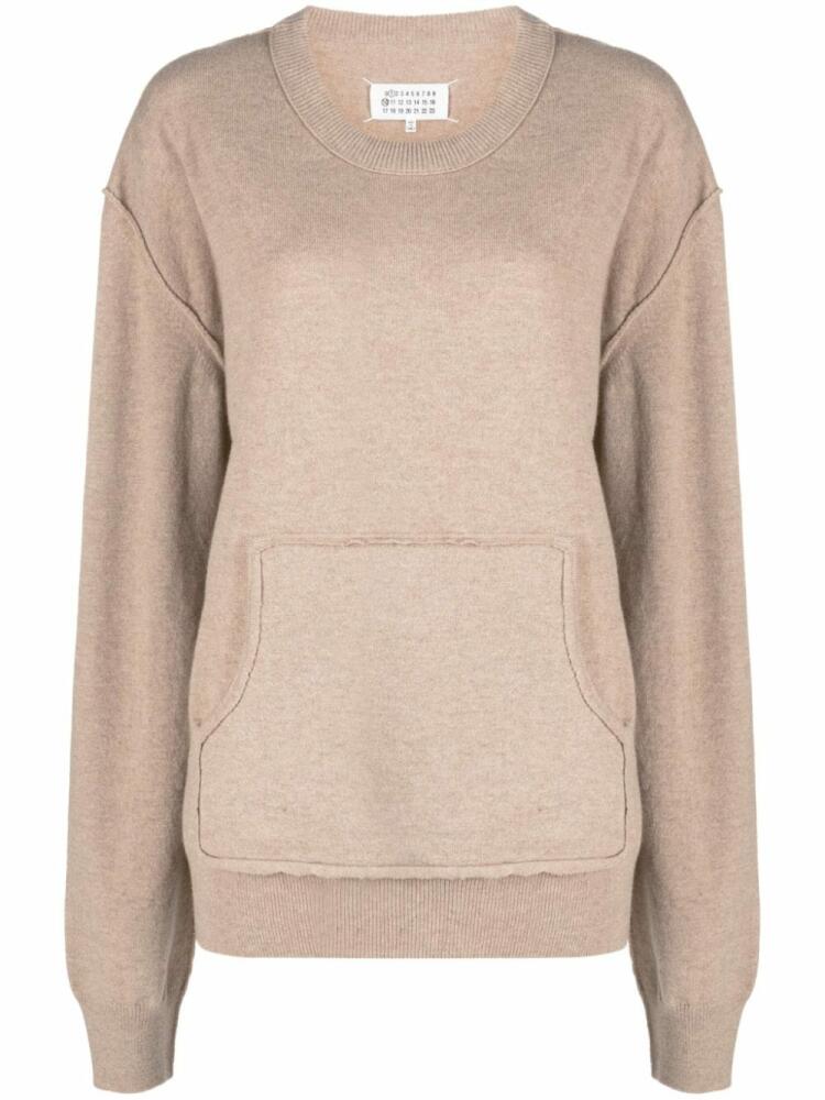 Maison Margiela crew-neck wool-blend jumper - Brown Cover