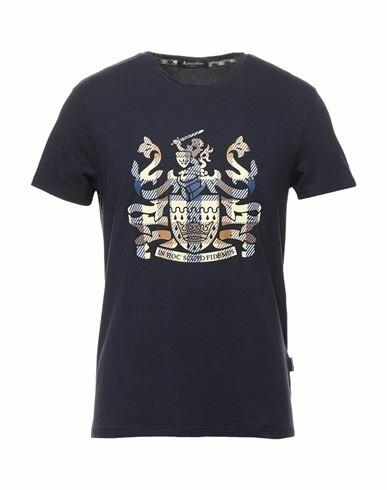 Aquascutum Man T-shirt Midnight blue Cotton, Elastane Cover