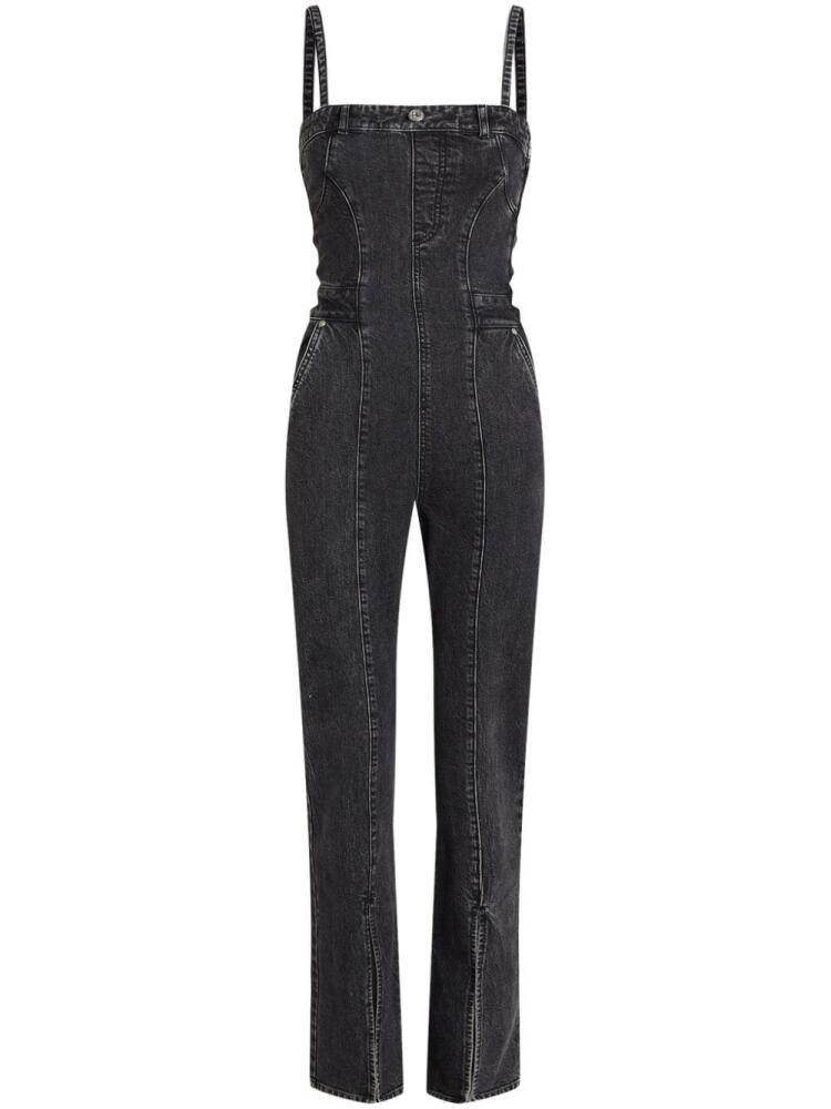 Karl Lagerfeld Jeans square-neck denim jumpsuit - Black Cover