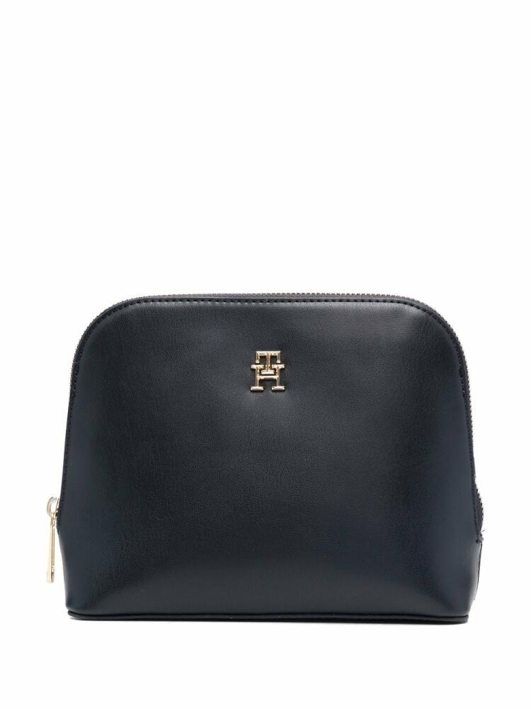 Tommy Hilfiger logo-plaque detail makeup bag - Black Cover