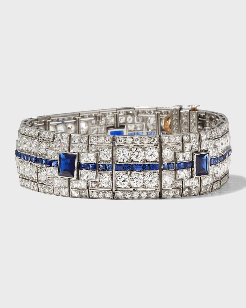 NM Estate Estate Platinum Sapphire and Diamond Deco Bracelet Cover