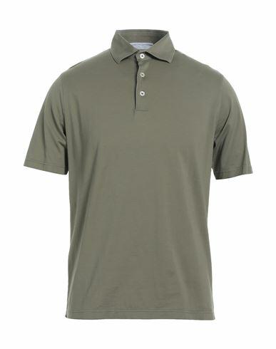 Filippo De Laurentiis Man Polo shirt Military green Cotton Cover