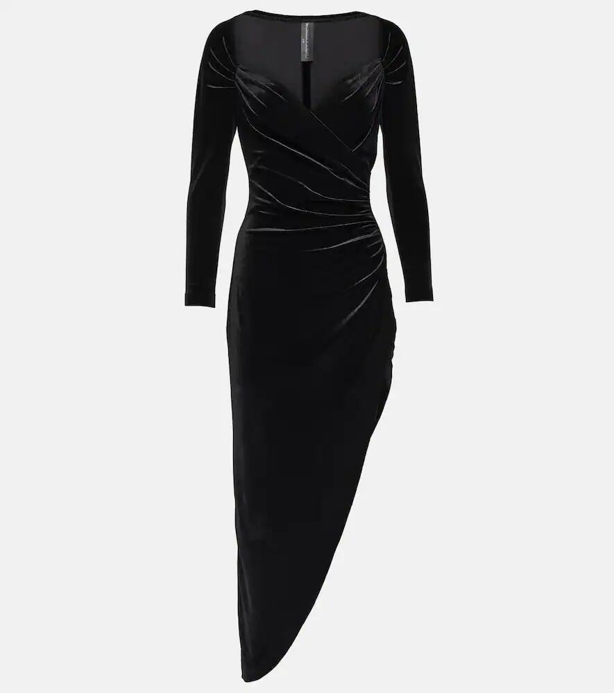 Norma Kamali Asymmetric velvet gown Cover