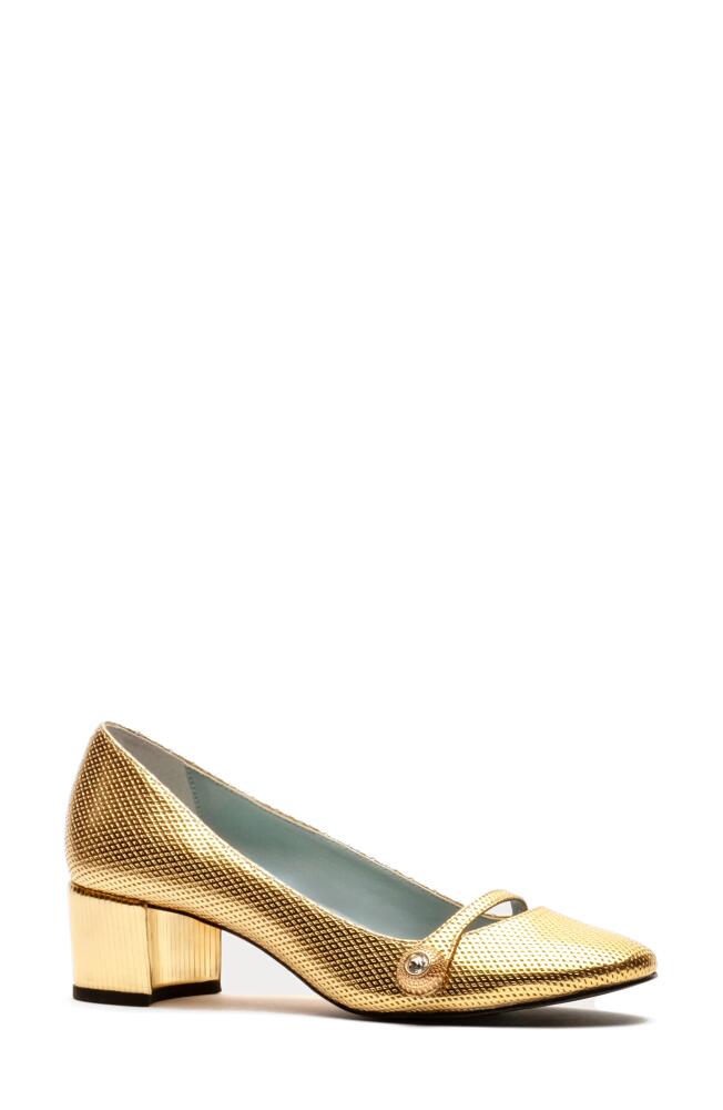 Frances Valentine Gaga Pump in Leather Gold Cover