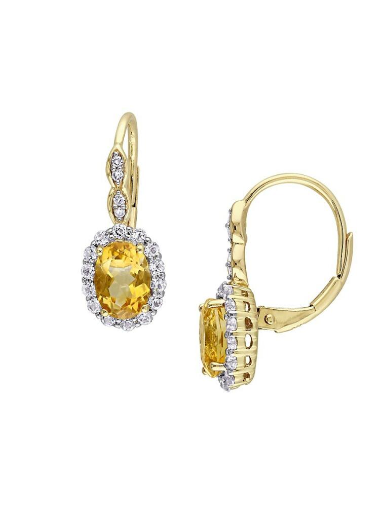 Sonatina Women's 14K Yellow Gold & Multi-Stone Drop Earrings Cover