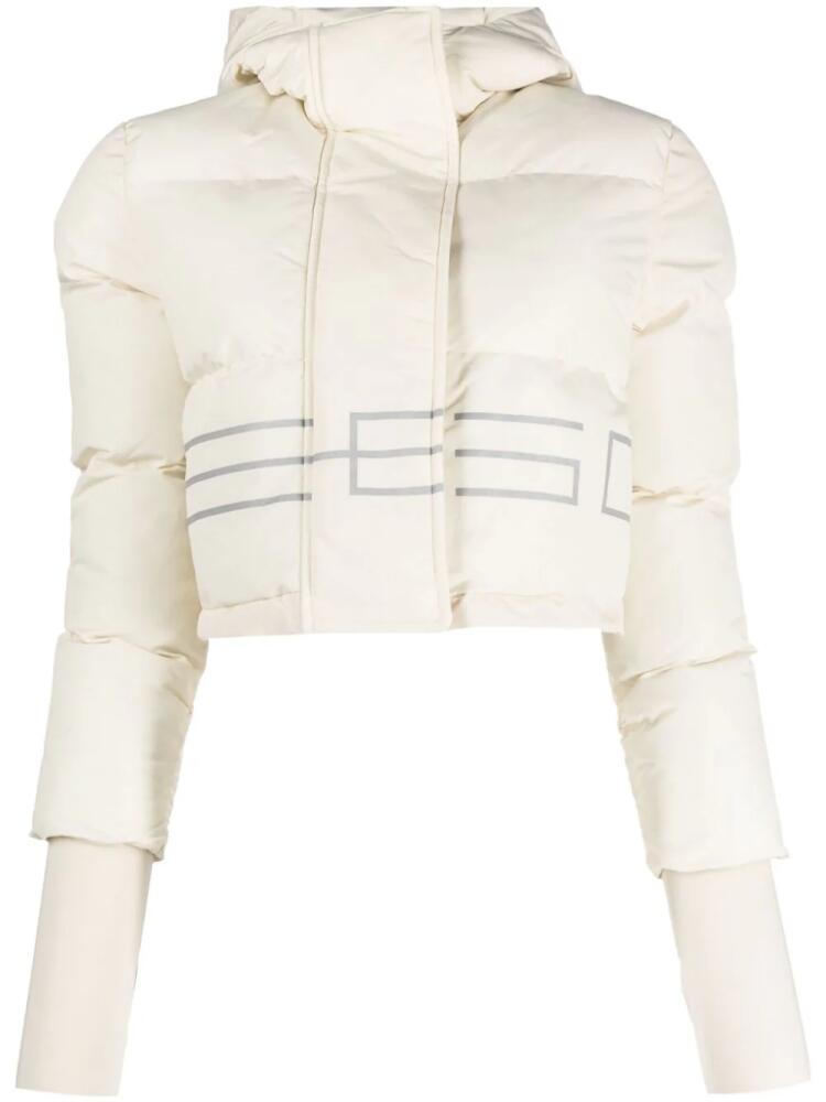 GCDS logo-print padded bomber jacket - White Cover