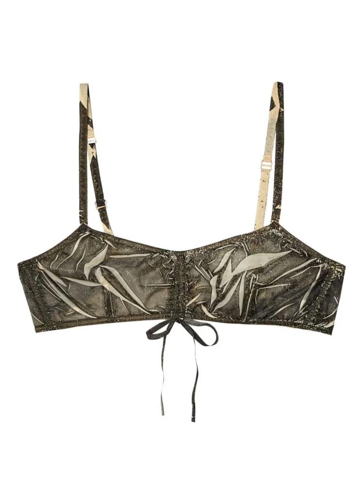 Maison Margiela graphic-print bow-detail bra - Black Cover