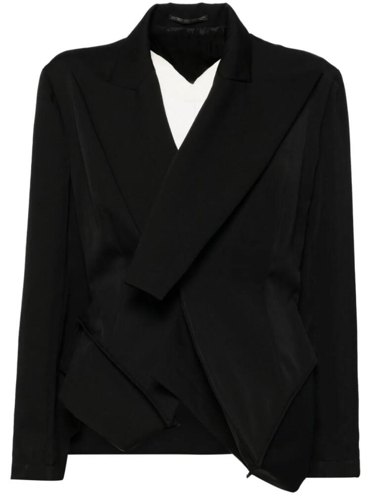 Yohji Yamamoto asymmetic wool blazers - Black Cover