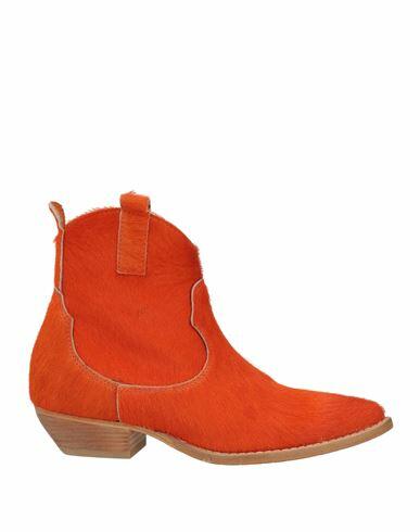 P. a.r. o.s. h. Woman Ankle boots Orange Leather Cover