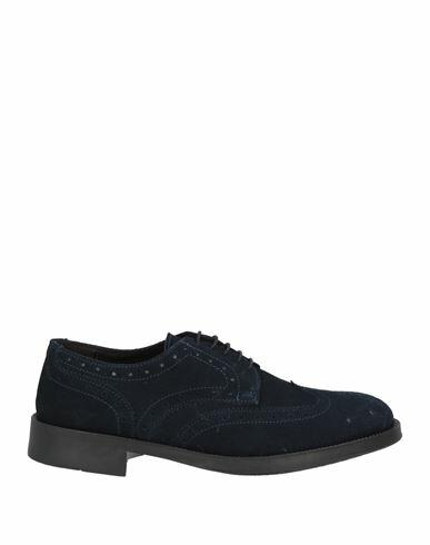 Angelo Pallotta Man Lace-up shoes Midnight blue Soft Leather Cover