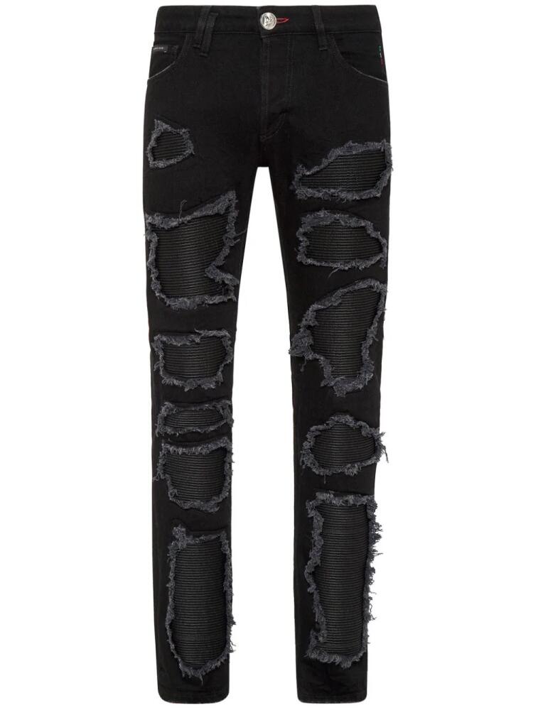 Philipp Plein rip-detailed skinny-cut jeans - Black Cover