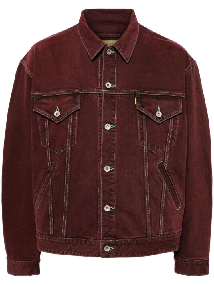 Doublet contrast-stitching denim jacket - Red Cover