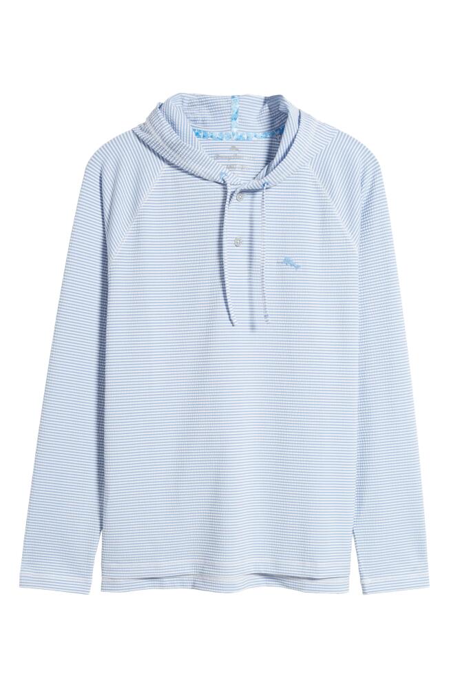 Tommy Bahama Starboard Stripe Seersucker Performance Hoodie in Cabo Blue Cover