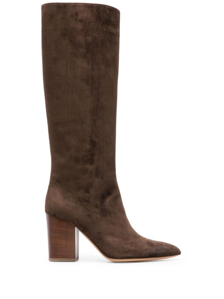 Gabriela Hearst pointed-toe 90mm suede boots - Brown Cover