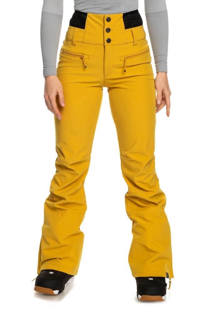 Roxy Rising High Waterproof Shell Snow Pants in Honey Cover