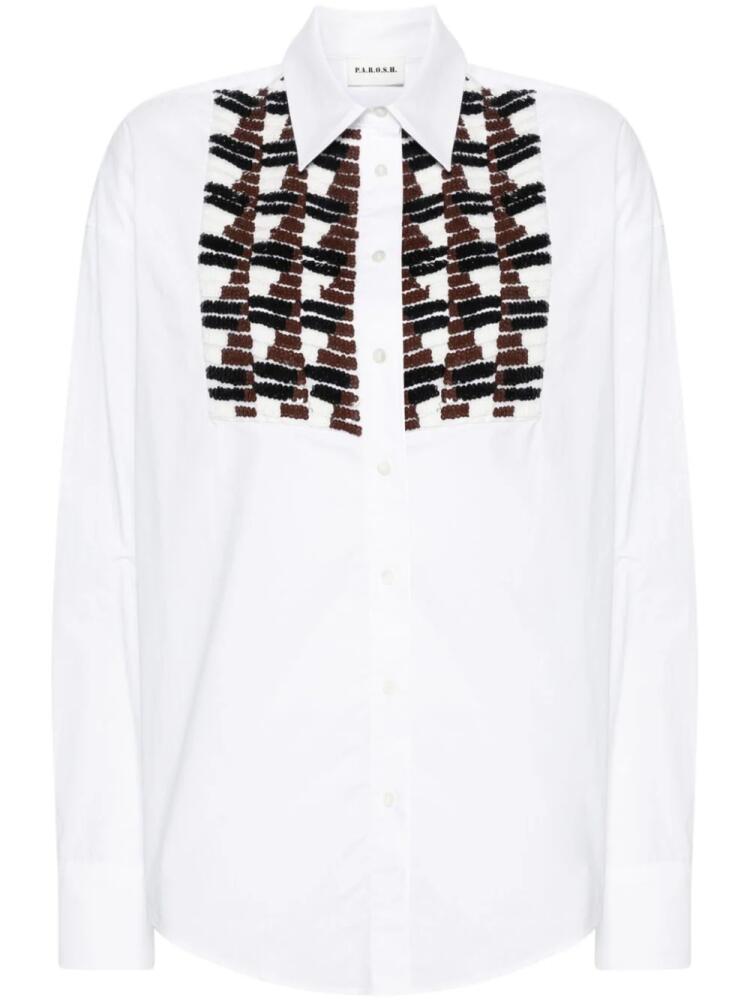 P.A.R.O.S.H. sequinned cotton shirt - White Cover