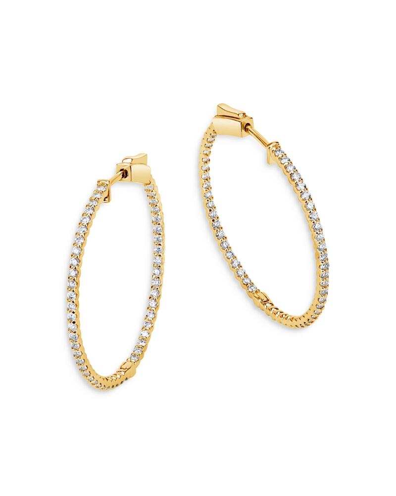 Bloomingdale's Fine Collection Diamond Inside-Out Hoop Earrings in 14K Yellow Gold, 1.0 ct. t. w. - Exclusive Cover