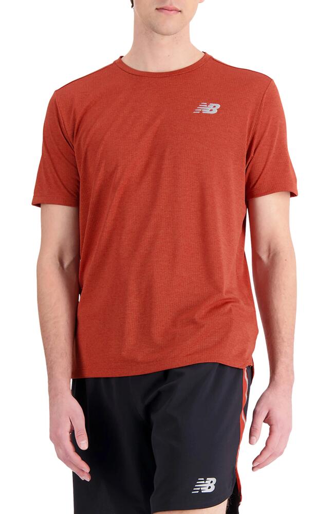 New Balance Impact Run ICEx Recycled Polyester Blend T-Shirt in Brick Red Cover