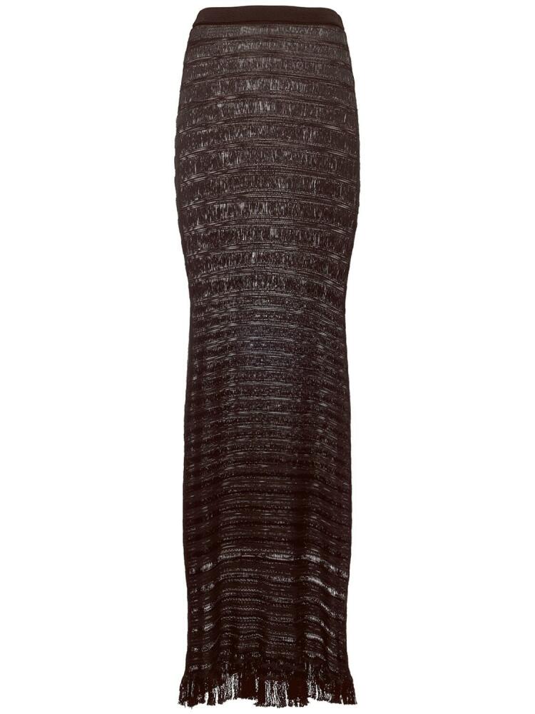 TOM FORD Ladder Slinky Viscose Long Skirt Cover