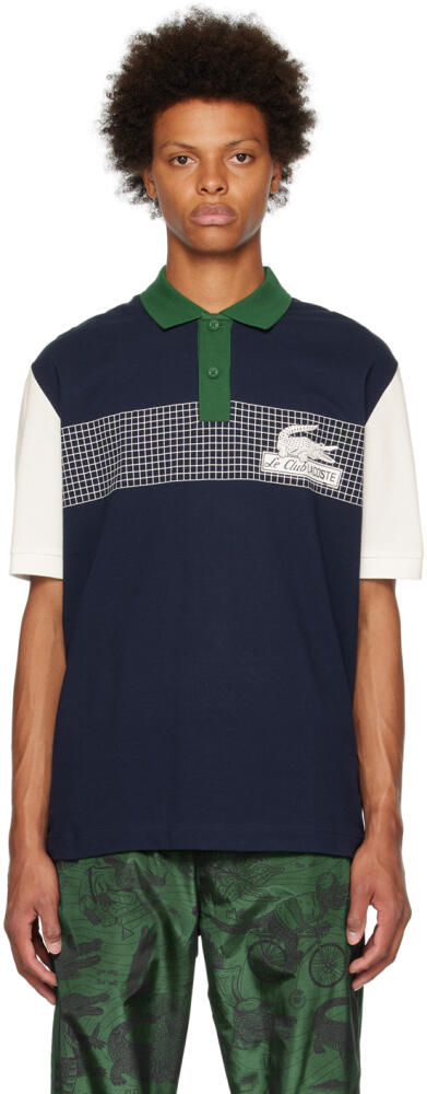 Lacoste Navy & Green Loose-Fit Polo Cover