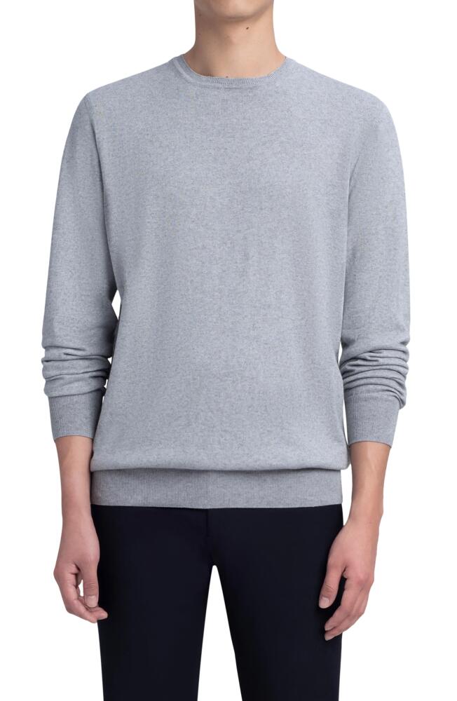 Bugatchi Cotton & Cashmere Crewneck Sweater in Platinum Cover