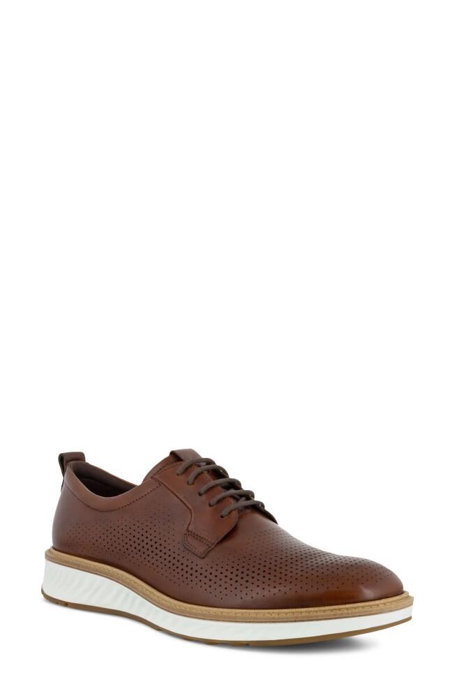 ECCO ST. 1 Hybrid Plain Toe Derby in Cognac Cover