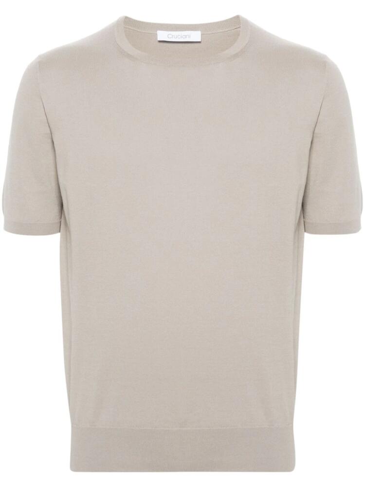 Cruciani fine-knit cotton T-shirt - Neutrals Cover