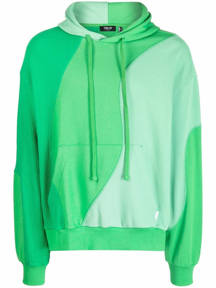 FIVE CM panelled drawstring hoodie - Green Cover