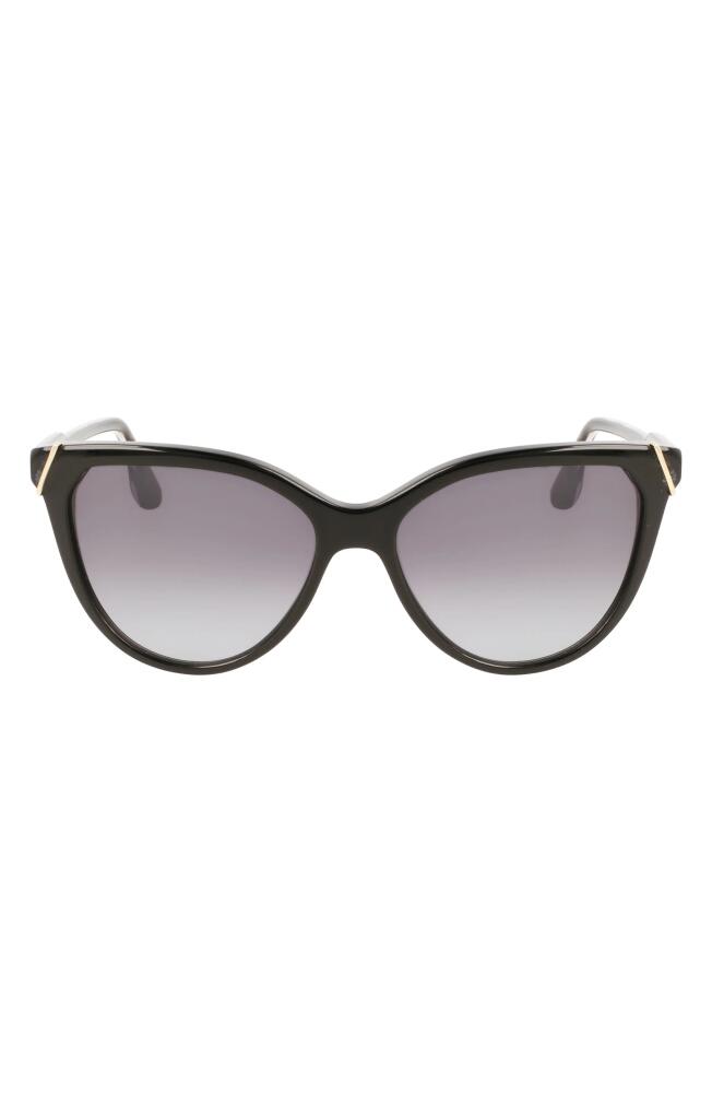 Victoria Beckham Guilloché 57mm Gradient Cat Eye Sunglasses in Black Cover