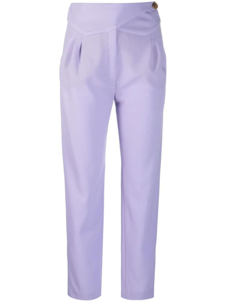 Blazé Milano cropped straight-leg wool trousers - Purple Cover