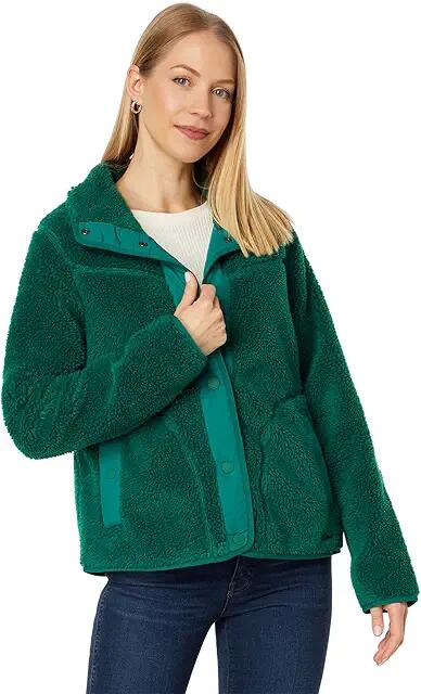 L.L.Bean Bean's Sherpa Fleece Jacket (Emerald Spruce) Women's Coat Cover