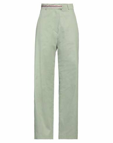 Brand Unique Woman Pants Light green Cotton Cover