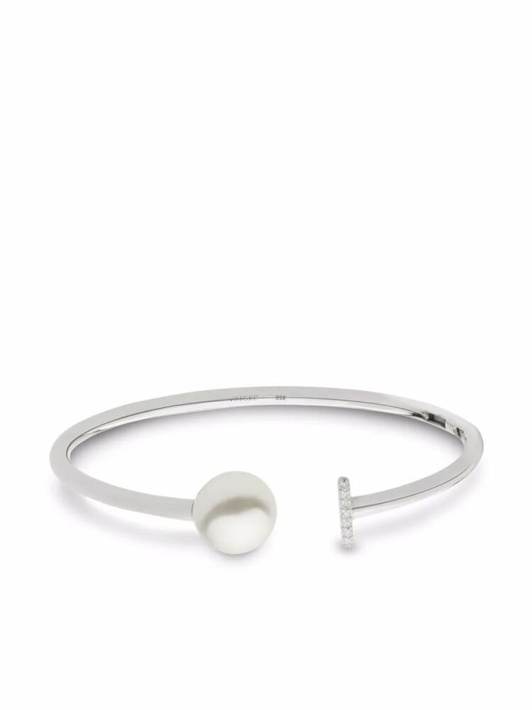 AUTORE MODA Ava pearl diamond-embellished bangle - Silver Cover