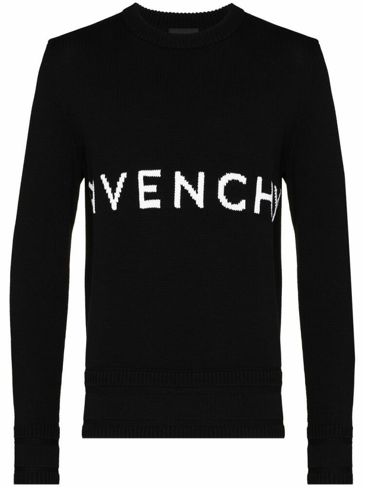 Givenchy logo-intarsia crew-neck jumper - Black Cover