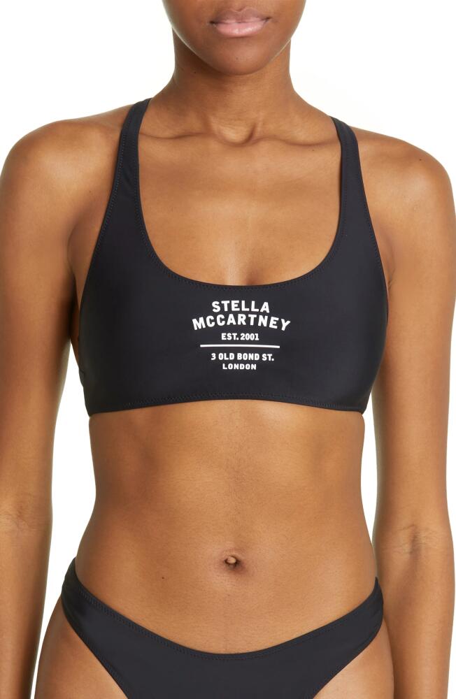 Stella McCartney Swim Old Bond Logo Bikini Top in Black Cover