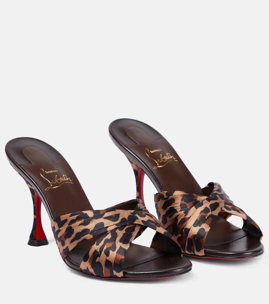 Christian Louboutin Nicol is Back 85 leopard-print satin mules Cover