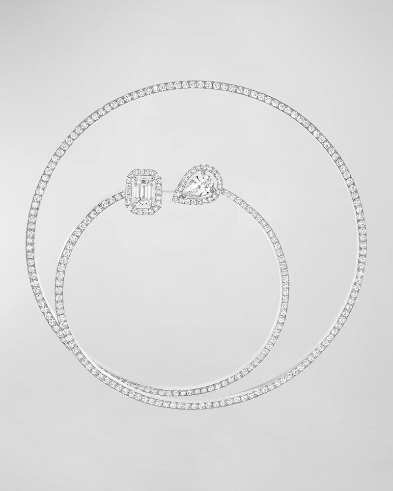 Messika My Twin Pave 18K White Gold Diamond Hoop Earring, Single Cover