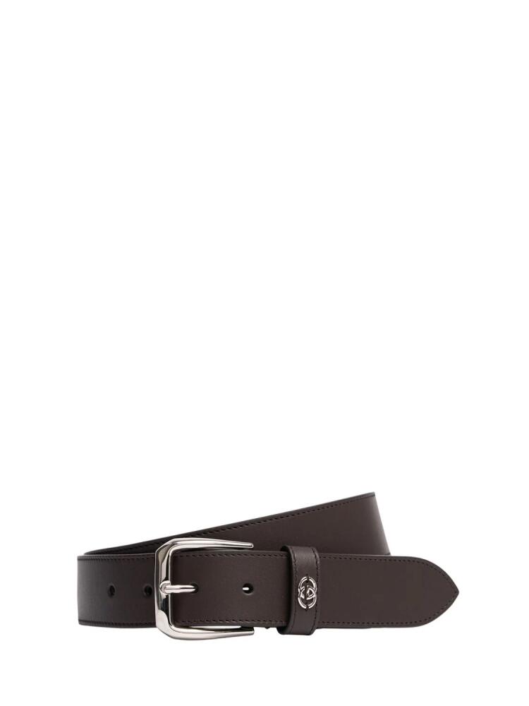 GUCCI 3.5cm Squared Buckle Leather Belt Cover