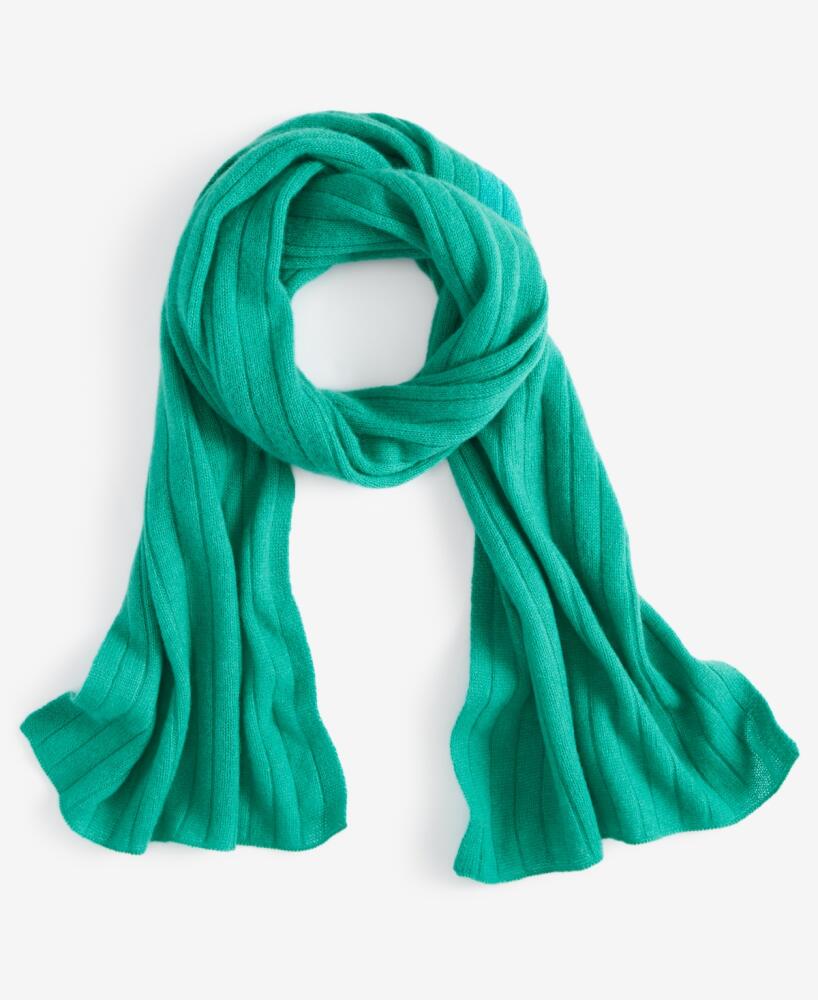 Charter Club Ribbed 100% Cashmere Scarf, Created for Macy's - Peacock Green Cover