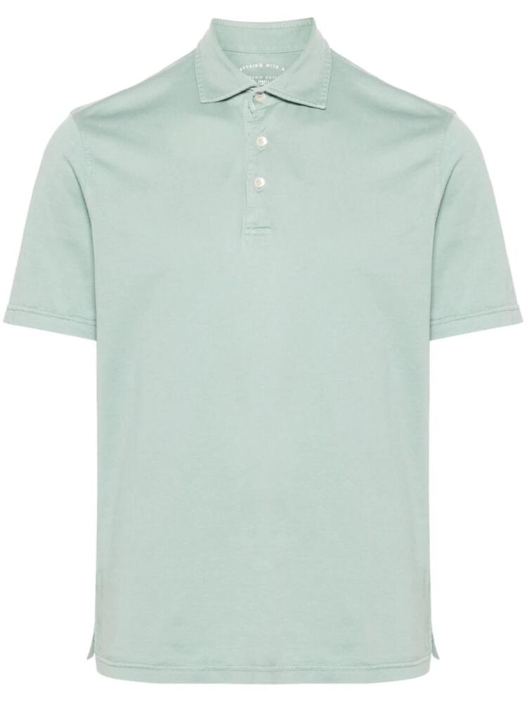 Fedeli cutaway-collar polo shirt - Blue Cover